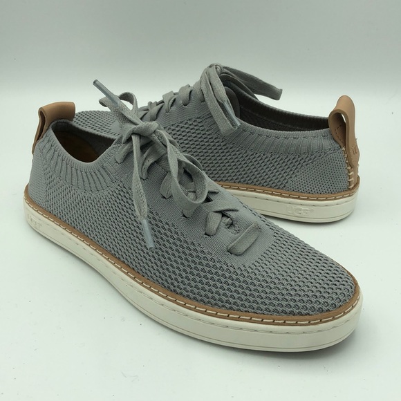 Ugg Shoes | Ugg Knit Sandy Knitted Grey Leather Sneakers | Color: Gray | Size: 6 | Snugg_Wear's Closet